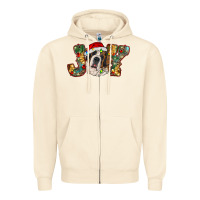 Sandshell Saint Bernard Christmas joy, Zipper Hoodie - RanaPortraitStore