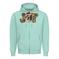 Seafoam Saint Bernard Christmas joy, Zipper Hoodie - RanaPortraitStore