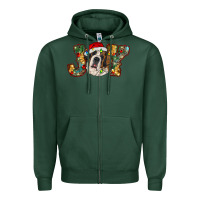 Sports Green Saint Bernard Christmas joy, Zipper Hoodie - RanaPortraitStore