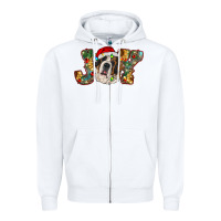White Saint Bernard Christmas joy, Zipper Hoodie - RanaPortraitStore