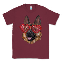 Burgundy german shepherd with love glasses Classic Tee - RanaPortraitStore