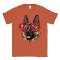 Copper german shepherd with love glasses Classic Tee - RanaPortraitStore