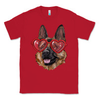 Red german shepherd with love glasses Classic Tee - RanaPortraitStore