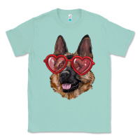 Seafoam german shepherd with love glasses Classic Tee - RanaPortraitStore