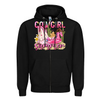 Black cowgirl summer Zipper Hoodie - texasbilliewilder