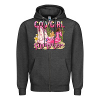 Charcoal Heather cowgirl summer Zipper Hoodie - texasbilliewilder