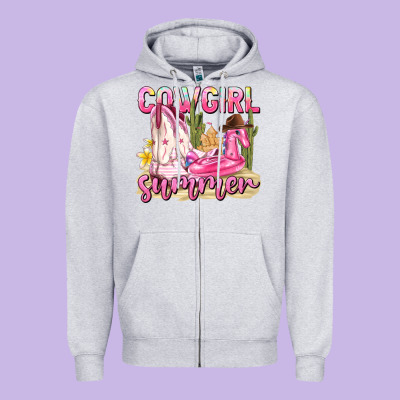Cowgirl Summer Zipper Hoodie Designed By Texasbilliewilder