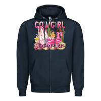 Navy cowgirl summer Zipper Hoodie - texasbilliewilder