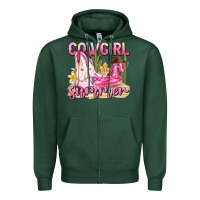 Sports Green cowgirl summer Zipper Hoodie - texasbilliewilder