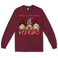 Burgundy merry christmas gnomies Long Sleeve Tee - Zillion Design Studio