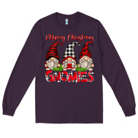 Plum merry christmas gnomies Long Sleeve Tee - Zillion Design Studio