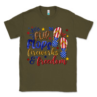 Army Green flip flops fireworks and freedom Classic Tee - texasbilliewilder