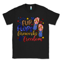 Black flip flops fireworks and freedom Classic Tee - texasbilliewilder