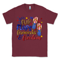 Burgundy flip flops fireworks and freedom Classic Tee - texasbilliewilder