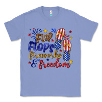 Colony Blue flip flops fireworks and freedom Classic Tee - texasbilliewilder