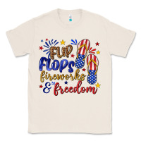 Natural flip flops fireworks and freedom Classic Tee - texasbilliewilder