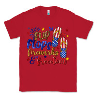 Red flip flops fireworks and freedom Classic Tee - texasbilliewilder