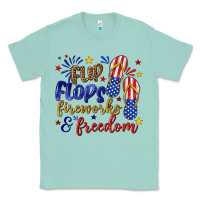 Seafoam flip flops fireworks and freedom Classic Tee - texasbilliewilder