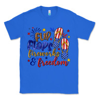 True Royal flip flops fireworks and freedom Classic Tee - texasbilliewilder