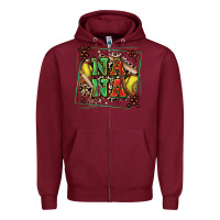 Burgundy softball nana with leopard Zipper Hoodie - Zillion Design Studio