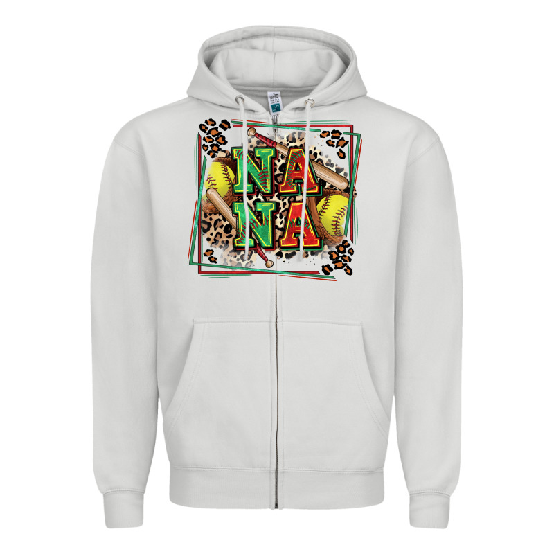 Softball Nana With Leopard Zipper Hoodie by Zillion Design Studio | Teevron