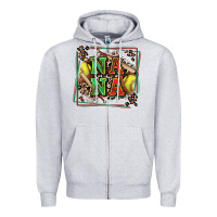 Heather Grey softball nana with leopard Zipper Hoodie - Zillion Design Studio