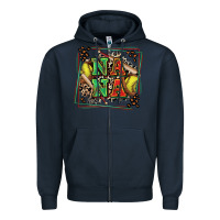 Navy softball nana with leopard Zipper Hoodie - Zillion Design Studio