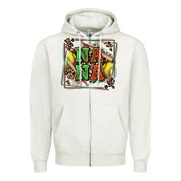 Oatmeal Heather softball nana with leopard Zipper Hoodie - Zillion Design Studio