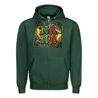 Sports Green softball nana with leopard Zipper Hoodie - Zillion Design Studio