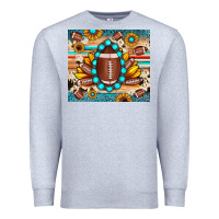 Heather Grey football cowhide sunflower Premium Sweatshirt - JahusDesignShop