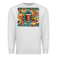 Oatmeal Heather football cowhide sunflower Premium Sweatshirt - JahusDesignShop