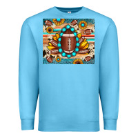 Ocean Blue football cowhide sunflower Premium Sweatshirt - JahusDesignShop