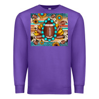 Purple football cowhide sunflower Premium Sweatshirt - JahusDesignShop