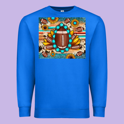 Football Cowhide Sunflower Premium Sweatshirt Designed By Jahusdesignshop