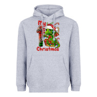 Heather Grey my first christmas dragon Heavyweight Hoodie - FaDigitalArtStudio