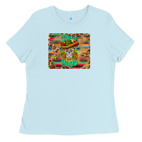 Baby Blue cinco de mayo sombrero skull mousepad Ladies Tee - BarkalooDesign