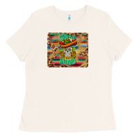 Bone cinco de mayo sombrero skull mousepad Ladies Tee - BarkalooDesign