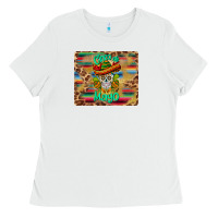 White cinco de mayo sombrero skull mousepad Ladies Tee - BarkalooDesign