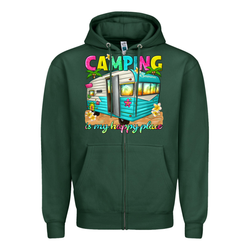 Camping Is My Happy Place Zipper Hoodie by texasbilliewilder | Teevron