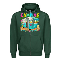 Sports Green camping is my happy place Zipper Hoodie - texasbilliewilder