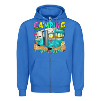 True Royal camping is my happy place Zipper Hoodie - texasbilliewilder