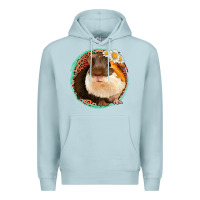 Blue Mist floral leopard guinea pigs Premium Hoodie - Jasminsmagicworld