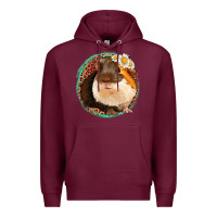 Burgundy floral leopard guinea pigs Premium Hoodie - Jasminsmagicworld