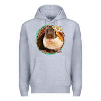 Heather Grey floral leopard guinea pigs Premium Hoodie - Jasminsmagicworld