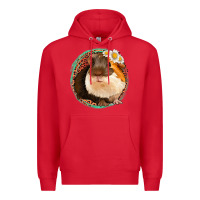 Red floral leopard guinea pigs Premium Hoodie - Jasminsmagicworld