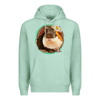 Seafoam floral leopard guinea pigs Premium Hoodie - Jasminsmagicworld