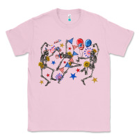 Bubblegum Pink fourth of july dancing skeleton Classic Tee - texasbilliewilder