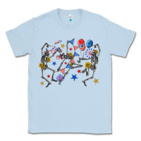 Dusty Blue fourth of july dancing skeleton Classic Tee - texasbilliewilder