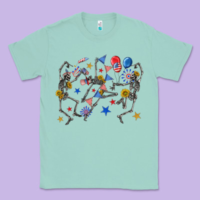 Classic Tee fourth of july dancing skeleton