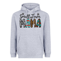 Heather Grey small town mama Heavyweight Hoodie - CowhideDigitalArt